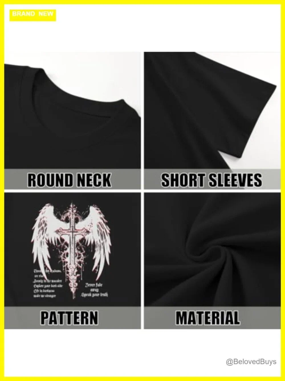 Goth Grunge Graphic Tee Oversized Cotton Short Sleeve Streetwear Top